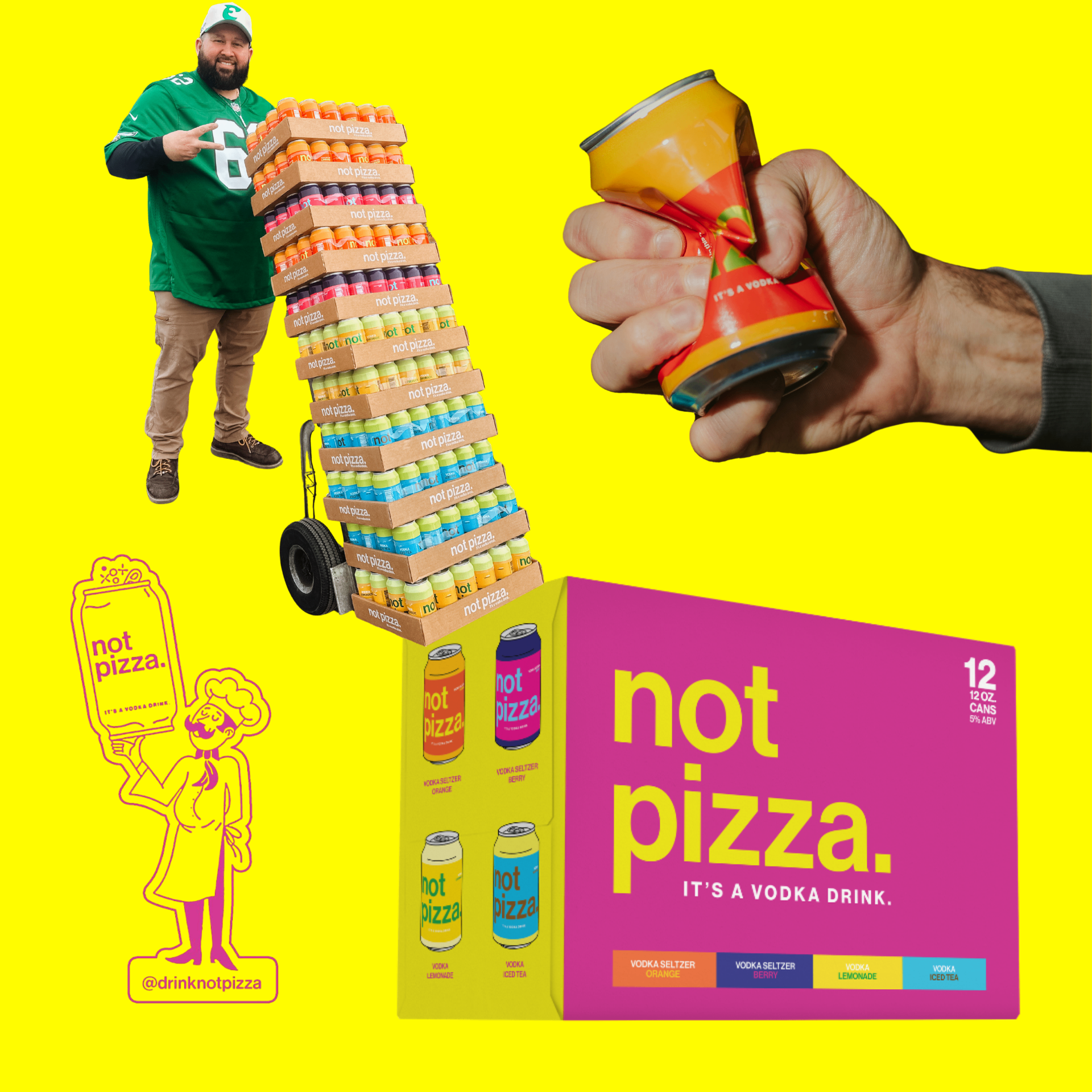 not pizza. — lifestyle and packaging